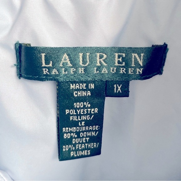 Lauren Ralph Lauren Ice Blue Down Puffer Coat Size 1X - Picture 3 of 11